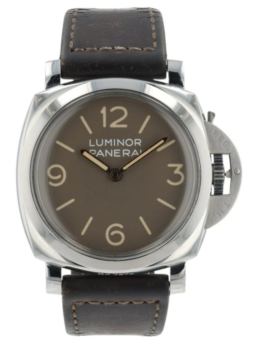 Panerai Luminor Brown Dial Stainless Steel 47mm Manual Wind Men's Watch